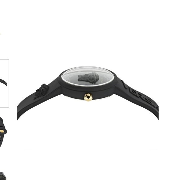 Versace Ladies Matte Black Medusa Watch